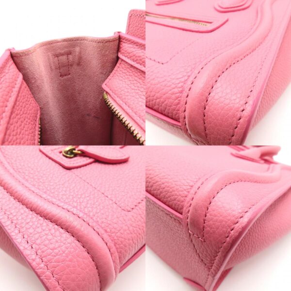 2106800515589 12c Celine Luggage Nano Leather 2Way Shoulder Bag Pink