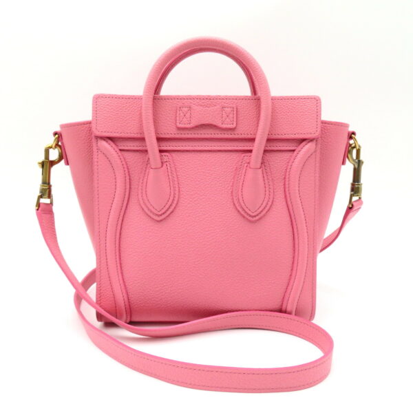 2106800515589 2 Celine Luggage Nano Leather 2Way Shoulder Bag Pink