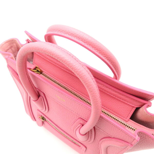 2106800515589 6 Celine Luggage Nano Leather 2Way Shoulder Bag Pink