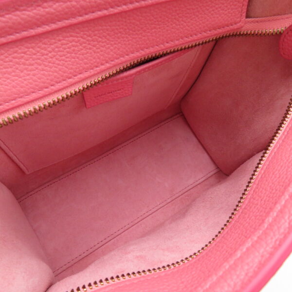 2106800515589 7 Celine Luggage Nano Leather 2Way Shoulder Bag Pink