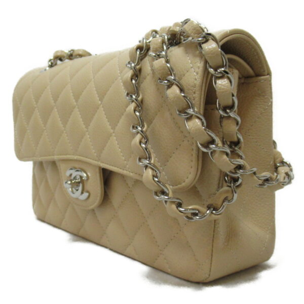 2106800516944 2 CHANEL Matelasse W Flap Chain Shoulder Bag Caviar Skin Beige