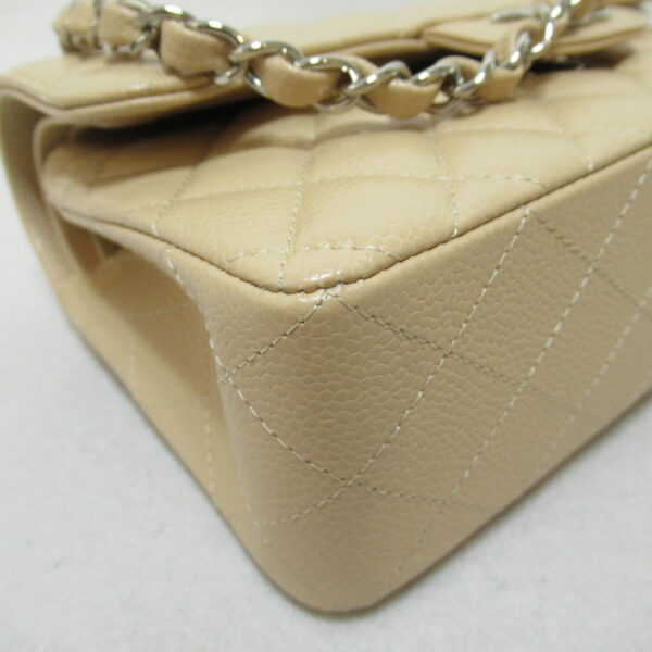 2106800516944 7 CHANEL Matelasse W Flap Chain Shoulder Bag Caviar Skin Beige