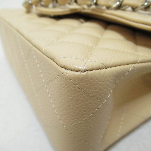 2106800516944 8 CHANEL Matelasse W Flap Chain Shoulder Bag Caviar Skin Beige