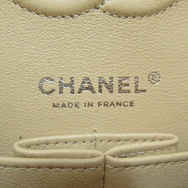 2106800516944 9 CHANEL Matelasse W Flap Chain Shoulder Bag Caviar Skin Beige