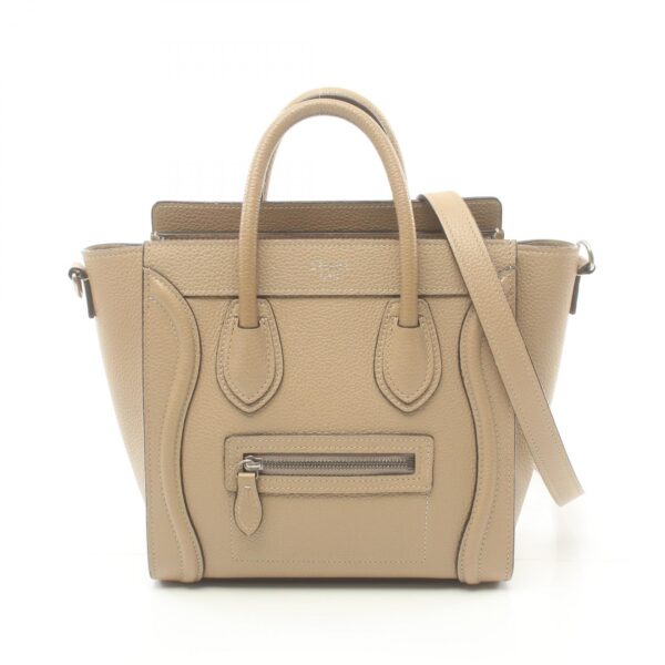 2106800534559 1 Celine Luggage Nano Leather Shopper Handbag Beige