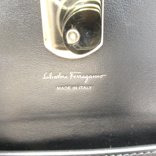 2106800535853 8 Salvatore Ferragamo Calf Leather Shoulder Wallet Black