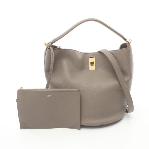 2106800536416 1 Celine Bucket 16 Leather Handbag Beige