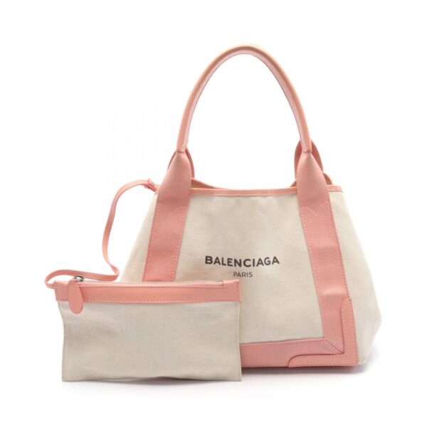 2106800538175 1 Balenciaga Blue Cabas S Tote Bag White Pink