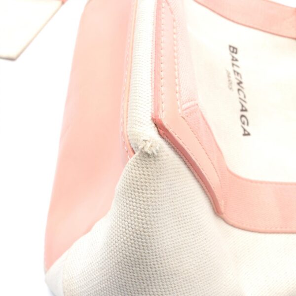 2106800538175 7 Balenciaga Blue Cabas S Tote Bag White Pink