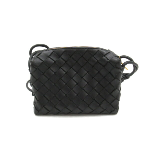 2106800543971 2 Bottega Veneta Lambskin Shoulder Bag Black