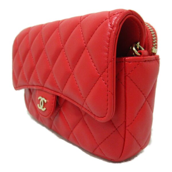 210700942568 4 CHANEL Chain Wallet Shoulder Bag Lambskin Red