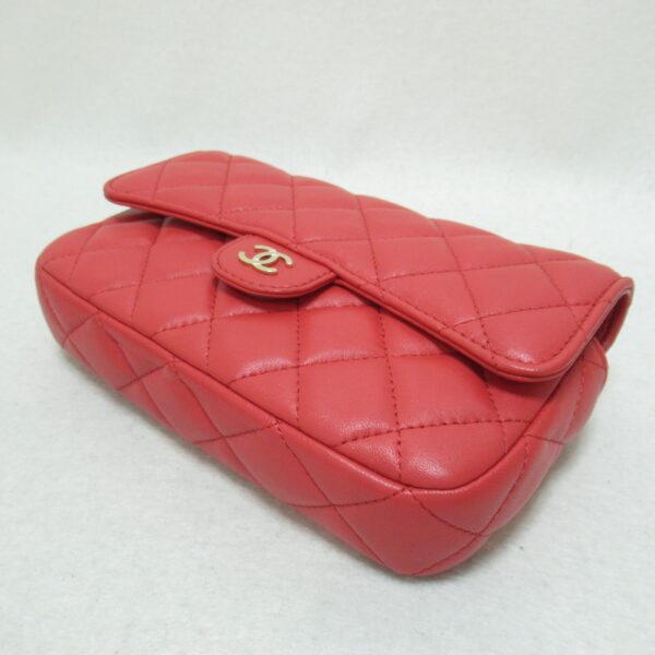 210700942568 6 CHANEL Chain Wallet Shoulder Bag Lambskin Red