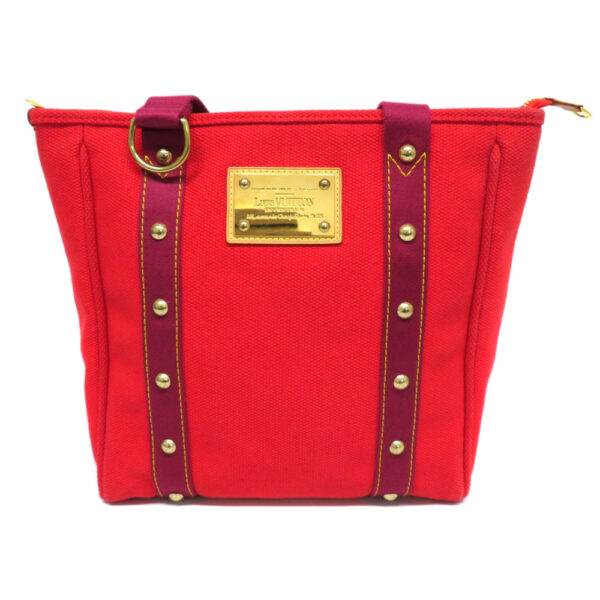 21073651 Louis Vuitton Hippo MM Antigua Canvas Tote Bag Red Purple