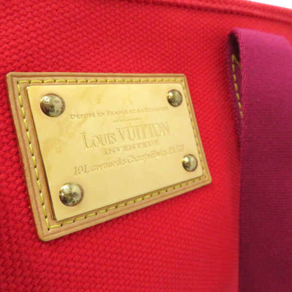 210736510 Louis Vuitton Hippo MM Antigua Canvas Tote Bag Red Purple