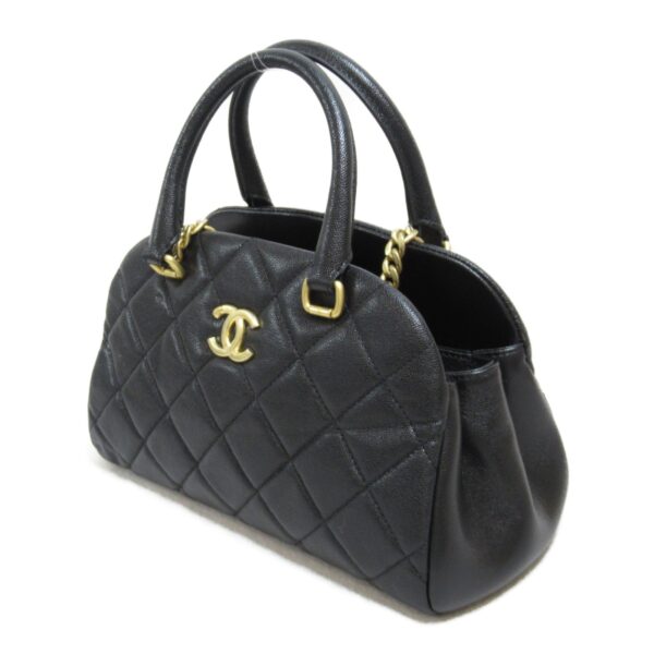 2107400212830 4 CHANEL Bowling Bag Shoulder Bag Caviar Skin Black