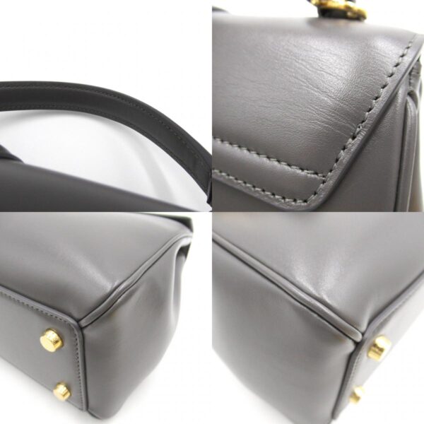 2107400216265 13c Celine Small 16 Calf Leather 2Way Shoulder Bag Gray