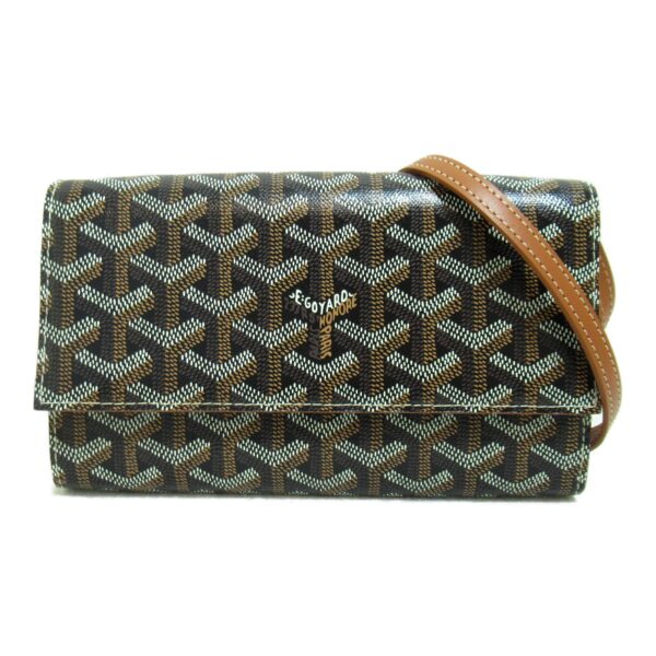 2107600952918 3 Goyard Canvas Shoulder Wallet Brown