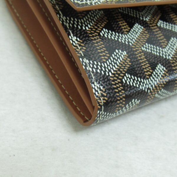 2107600952918 8 Goyard Canvas Shoulder Wallet Brown