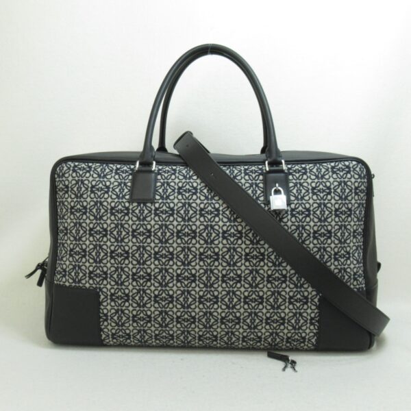 2107600959344 3 Loewe Amazona 44 Leather Jacquard Handbag Navy