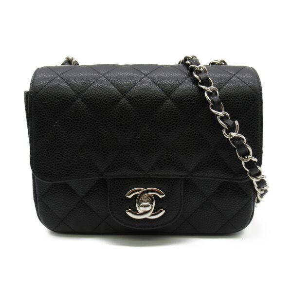 2107600961972 1 CHANEL Mini Matelasse Chain Shoulder Bag Caviar Skin Black