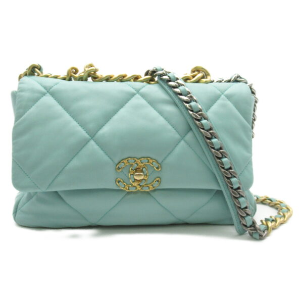 2107600965659 1 CHANEL CHANEL19 Chain Shoulder Bag Lambskin Emerald Green