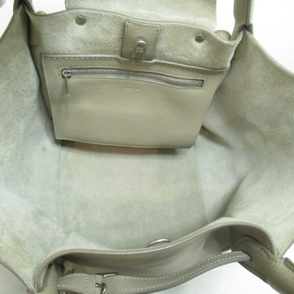 2107600967110 2 Celine 2Way Leather Tote Bag Gray Greige