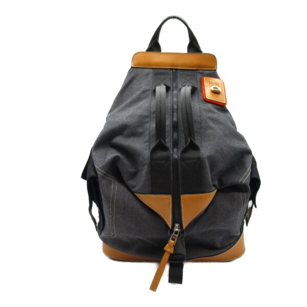 2107600974774 3 Loewe Nature Convertible Canvas Leather Backpack Black Brown