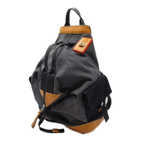 2107600974774 4 Loewe Nature Convertible Canvas Leather Backpack Black Brown