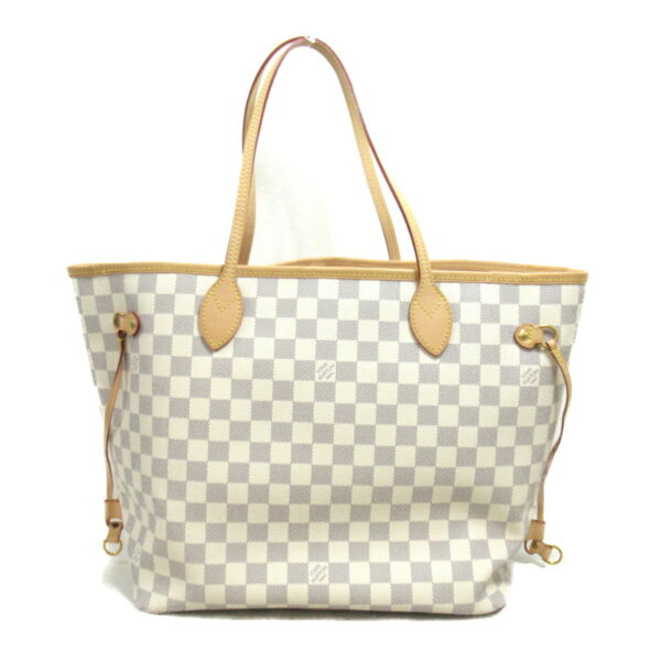 2107600998183 3 Louis Vuitton Neverfull MM Damier Azur Tote Bag Ivory