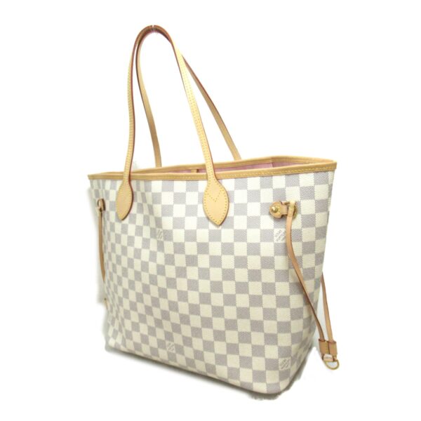 2107600998183 4 Louis Vuitton Neverfull MM Damier Azur Tote Bag Ivory