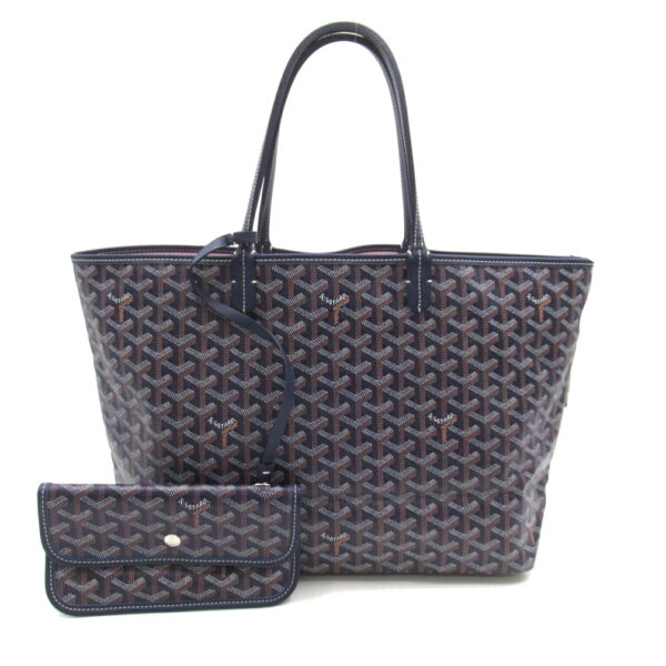 2107601001523 1 Goyard Saint Louis Pm Canvas Leather Tote Bag Purple