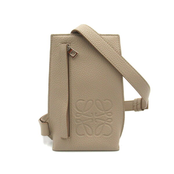 2107601003398 1 Loewe Vertical T Shoulder Leather Waist Bag Beige