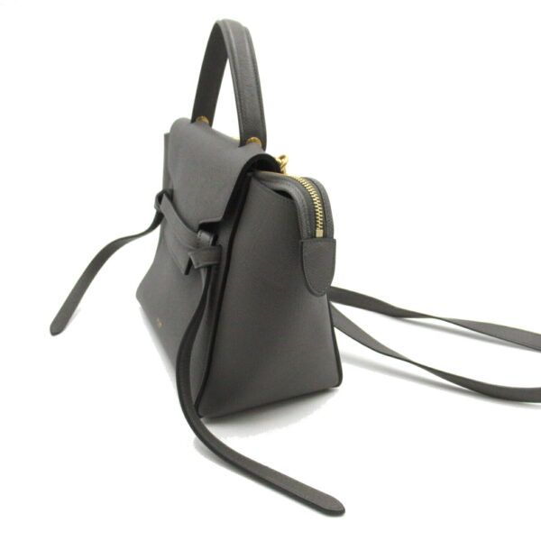 2107601004531 3 Celine Belt 2Way Leather Shoulder Bag Gray