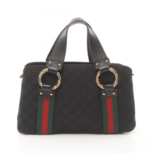 2118300051597 1 Gucci Gg Metal Bamboo Handbag Black