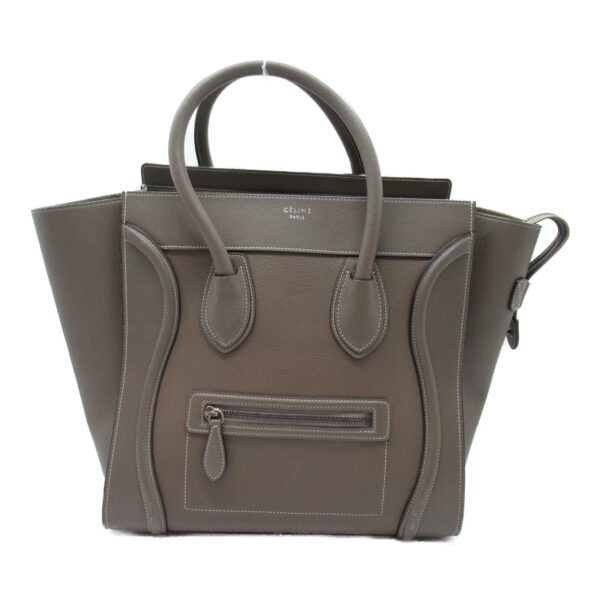 2118400114178 3 Celine Luggage Mini Leather Shopper Tote Bag Gray