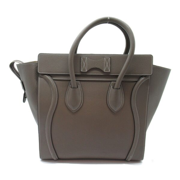 2118400114178 5 Celine Luggage Mini Leather Shopper Tote Bag Gray