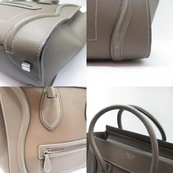 2118400114178 8c Celine Luggage Mini Leather Shopper Tote Bag Gray