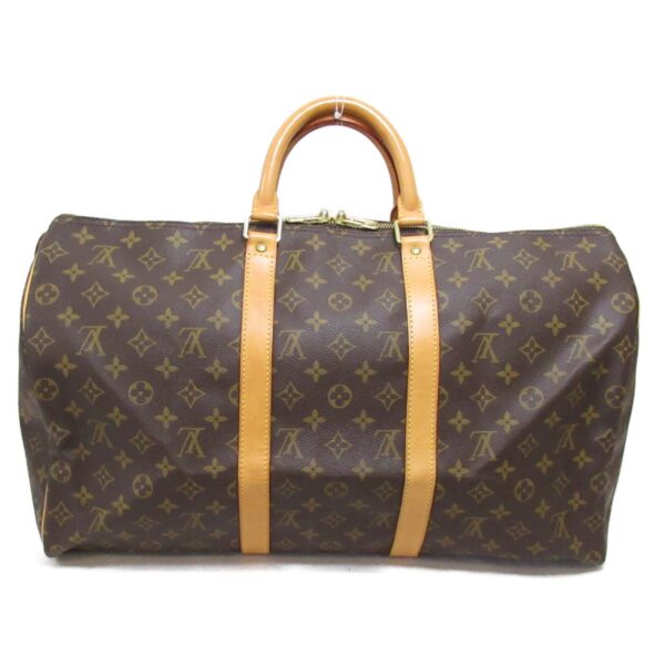 2118400125563 3 Louis Vuitton Keepall 50 Monogram Bag Brown