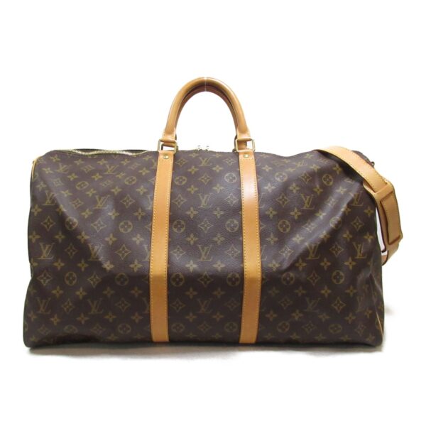 2118400126935 3 Louis Vuitton Keepall Bandouliere 55 Monogram Bag Brown