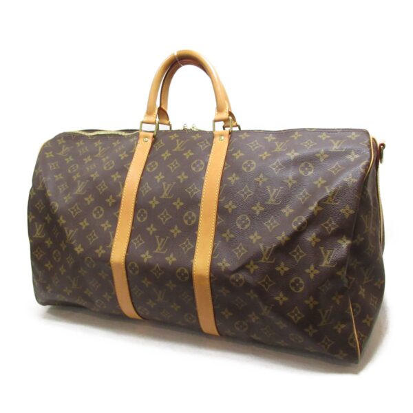 2118400126935 5 Louis Vuitton Keepall Bandouliere 55 Monogram Bag Brown