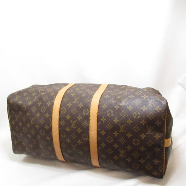 2118400126935 6 Louis Vuitton Keepall Bandouliere 55 Monogram Bag Brown