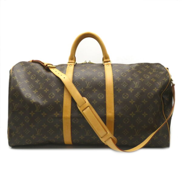 2118400131991 1 Louis Vuitton Keepall Bandouliere 55 Monogram Bag Brown