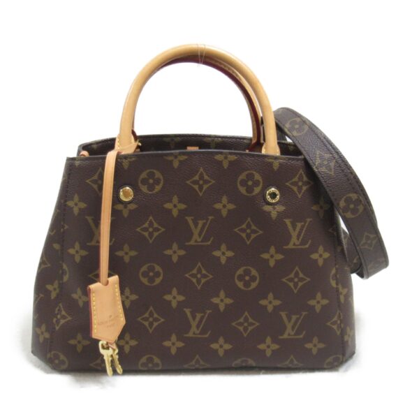 2118400136477 2 Louis Vuitton Montaigne BB Tote Bag Monogram Brown