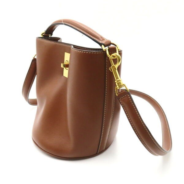 2118500044177 3 Celine Teen Bucket 16 Calf Leather 2Way Shoulder Bag Brown