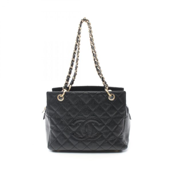 2118700059407 1 CHANEL Matelasse Shoulder Bag Caviar Skin Black