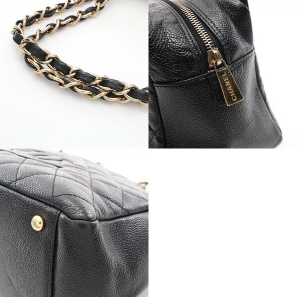 2118700059407 10c CHANEL Matelasse Shoulder Bag Caviar Skin Black