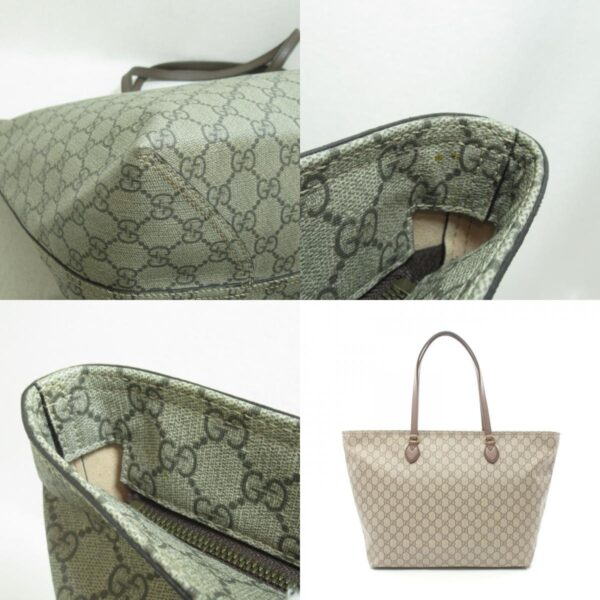 2118800081346 8c Gucci Gg Supreme Medium Tote Bag Beige Brown