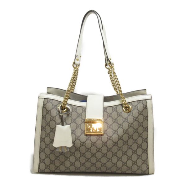 2118800091680 2 Gucci Chain Tote Bag Beige White