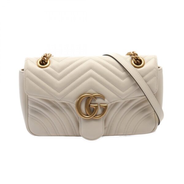 2118800103857 1 Gucci Gg Marmont Quilted Shoulder Bag White