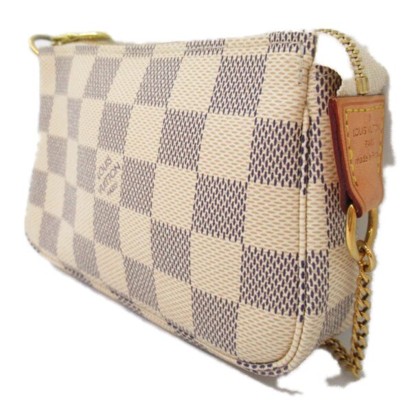 2118900035966 4 Louis Vuitton Mini Pochette Accessory Pouch Damier Azur White